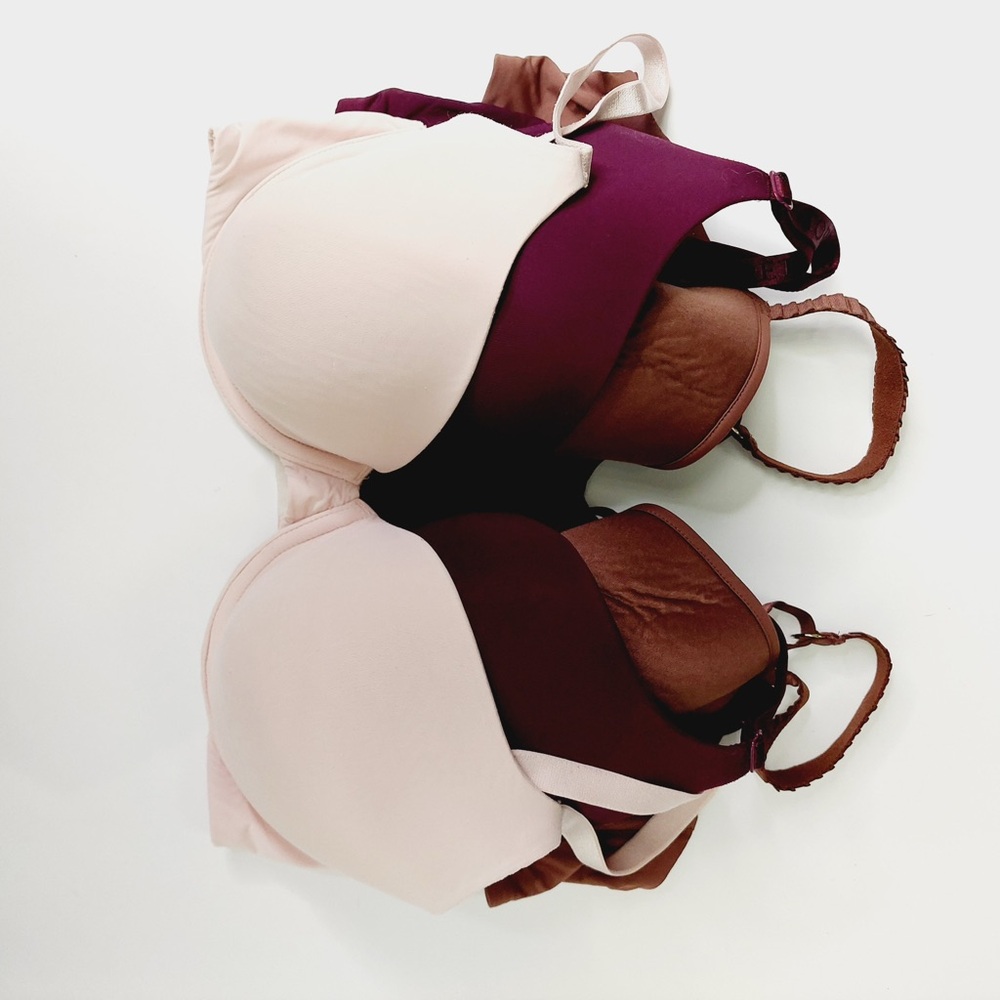 Victoria's Secret Light Pink and Burgundy Bras